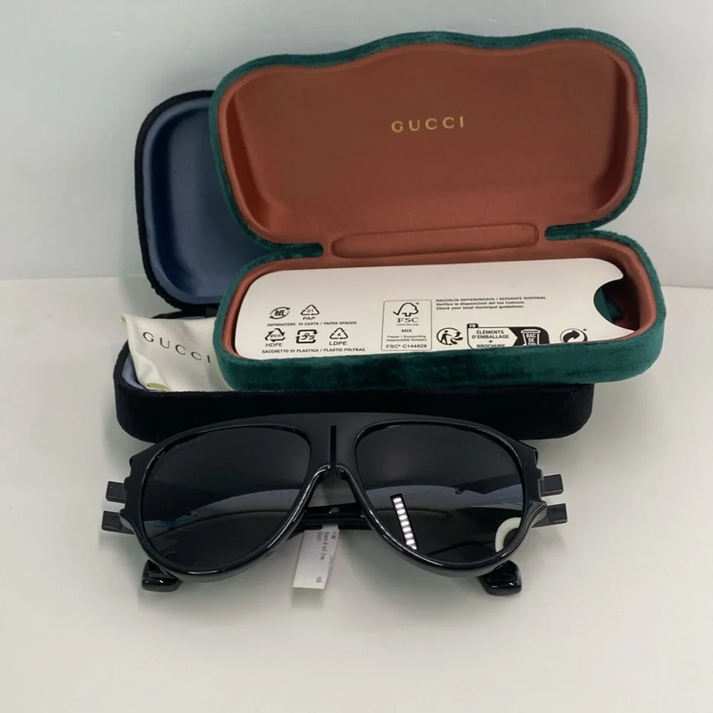 New Authentic Gucci GG0665S-001 58 Men's Sunglasses